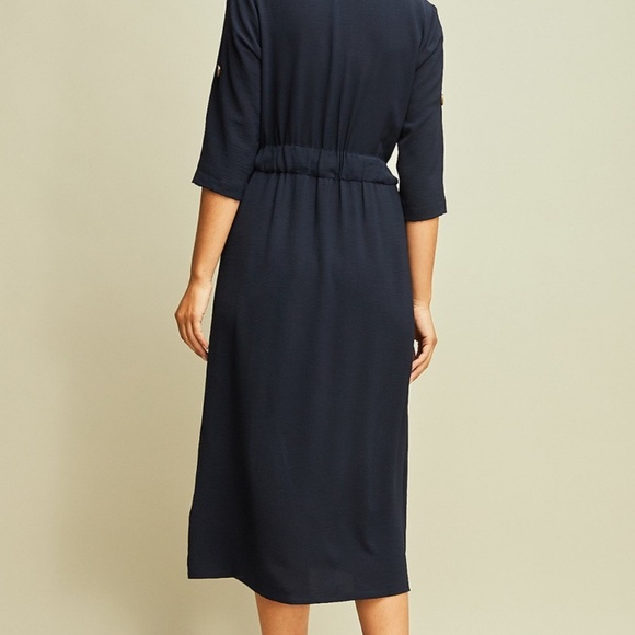 Blue midi dress button down - Picture 5 of 6